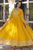 Beautiful Yellow Sequins Georgette Haldi Wear Anarkali Gown