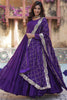 Tantalizing Purple Georgette Reception Wear Gown With Dupatta