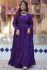 Tantalizing Purple Georgette Reception Wear Gown With Dupatta