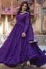 Tantalizing Purple Georgette Reception Wear Gown With Dupatta