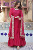 Attractive Pink Georgette Wedding Wear Gown With Dupatta