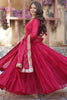 Attractive Pink Georgette Wedding Wear Gown With Dupatta