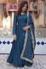 Dazzling Teal Blue Georgette Event Wear Gown With Dupatta