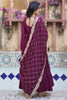 Striking Wine Color Georgette Festival Wear Gown With Dupatta