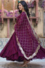 Striking Wine Color Georgette Festival Wear Gown With Dupatta