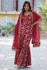 Wonderful Maroon Weaving Jacquard Wedding Wear Sharara Suit