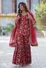 Wonderful Maroon Weaving Jacquard Wedding Wear Sharara Suit