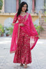 Gorgeous Pink Weaving Jacquard Festival Wear Sharara Suit