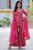 Gorgeous Pink Weaving Jacquard Festival Wear Sharara Suit