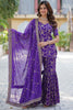 Beautiful Purple Weaving Jacquard Function Wear Sharara Suit