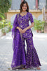 Beautiful Purple Weaving Jacquard Function Wear Sharara Suit