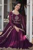 Magnetic Wine Embroidered Georgette Engagement Wear Gown