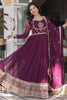 Magnetic Wine Embroidered Georgette Engagement Wear Gown