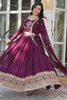Magnetic Wine Embroidered Georgette Engagement Wear Gown