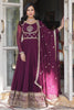 Magnetic Wine Embroidered Georgette Engagement Wear Gown