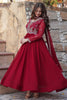 Lovable Maroon Pearl Work Georgette Event Wear Gown With Dupatta