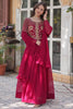 Incredible Pink Embroidered Georgette Wedding Wear Gown