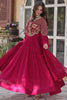 Incredible Pink Embroidered Georgette Wedding Wear Gown