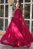 Incredible Pink Embroidered Georgette Wedding Wear Gown