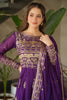 Stunning Purple Sequins Chinon Event Wear Gown With Dupatta