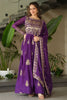Stunning Purple Sequins Chinon Event Wear Gown With Dupatta