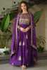 Stunning Purple Sequins Chinon Event Wear Gown With Dupatta