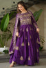 Stunning Purple Sequins Chinon Event Wear Gown With Dupatta
