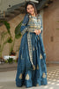 Dazzling Teal Blue Sequins Georgette Festival Wear Gown With Dupatta