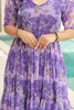 Beautiful Purple Floral Printed Georgette Event Wear Dress