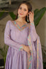 Adorable Lavender Thread Work Chinon Gown With Dupatta