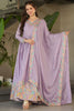 Adorable Lavender Thread Work Chinon Gown With Dupatta