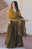 Amazing Mehendi Green Sequins Embroidery Organza Mehendi Wear Gown