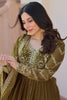 Amazing Mehendi Green Sequins Embroidery Organza Mehendi Wear Gown