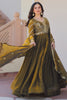 Amazing Mehendi Green Sequins Embroidery Organza Mehendi Wear Gown