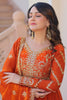 Awesome Orange Zari Embroidery Organza Festival Wear Gown With Dupatta
