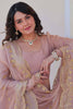 Astonishing Peach Chiffon Event Wear Gown With Sequin Dupatta