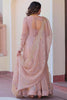 Astonishing Peach Chiffon Event Wear Gown With Sequin Dupatta