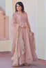 Astonishing Peach Chiffon Event Wear Gown With Sequin Dupatta