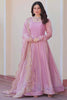 Outstanding Pink Chiffon Function Wear Gown With Sequins Work Dupatta