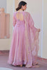 Outstanding Pink Silk Function Wear Gown With Sequins Work Dupatta