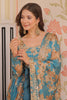 Glamorous Sky Blue Floral Printed Silk Event Wear Gown With Dupatta
