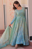 Delightful Blue Sequins Organza Function Wear Gown With Dupatta