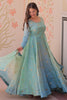 Delightful Blue Sequins Organza Function Wear Gown With Dupatta