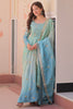 Delightful Blue Sequins Organza Function Wear Gown With Dupatta