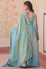 Delightful Blue Sequins Organza Function Wear Gown With Dupatta