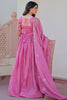 Charming Pink Sequins Organza Engagement Wear Gown With Dupatta