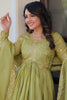 Tantalizing Pista Green Sequins Organza Festival Wear Gown