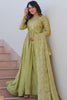 Tantalizing Pista Green Sequins Organza Festival Wear Gown