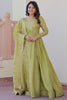 Tantalizing Pista Green Sequins Organza Festival Wear Gown