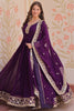 Fabulous Purple Sequins Georgette Reception Wear Gown With Dupatta